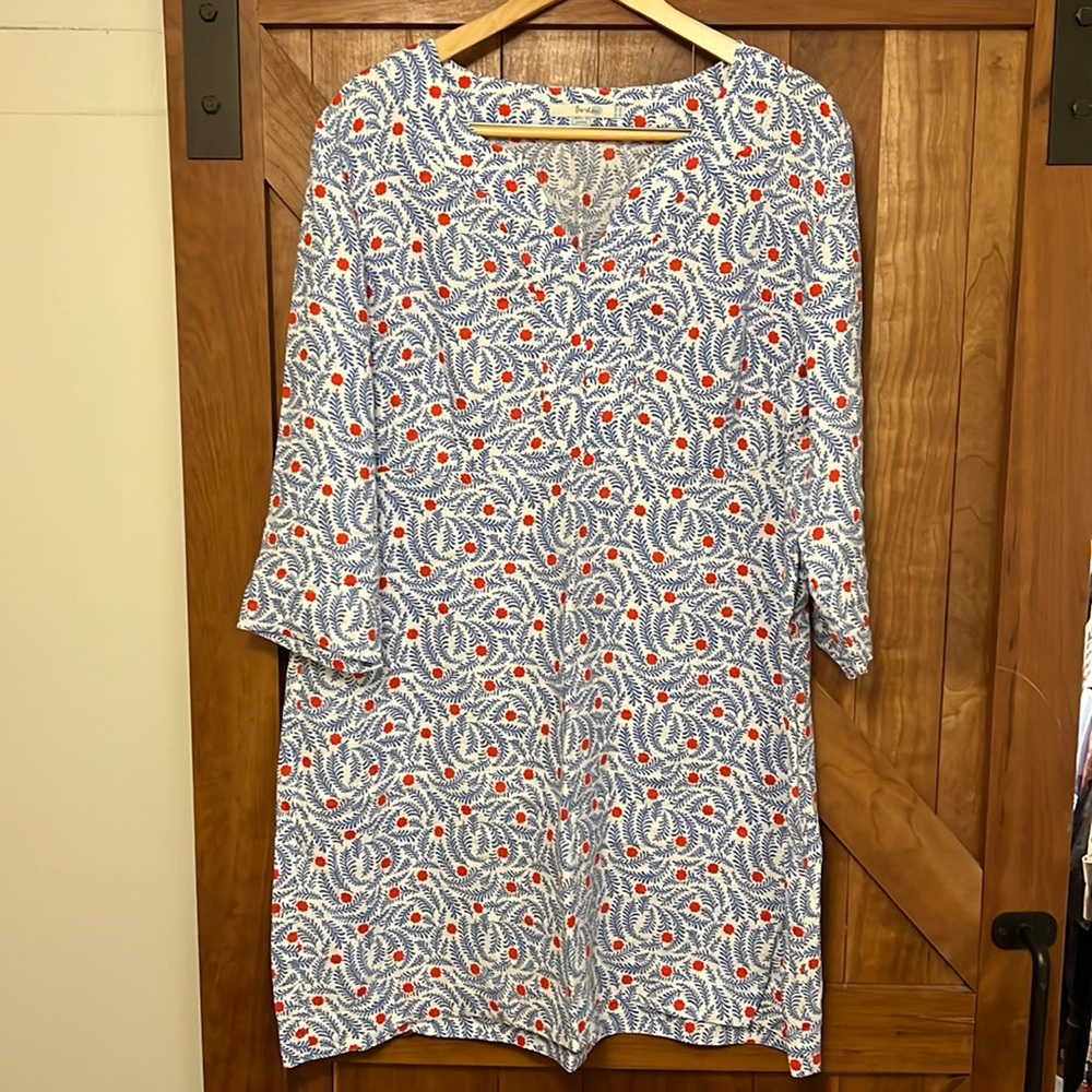 Boden Linen 3/4 Sleeve Dress